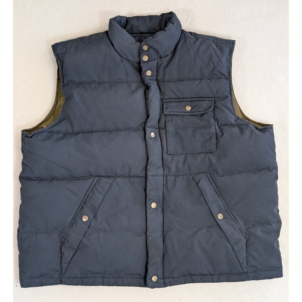 Vintage‎ Route 66 Warm Winter Cotton Down Vest Puffer Jacket Men XL Snap Pockets
